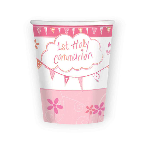 Picture of COMMUNION CHURCH PINK PAPER CUPS 250ML - 8 PACK